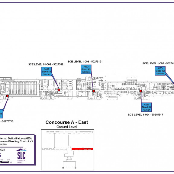 AED map Concourse A east ground level