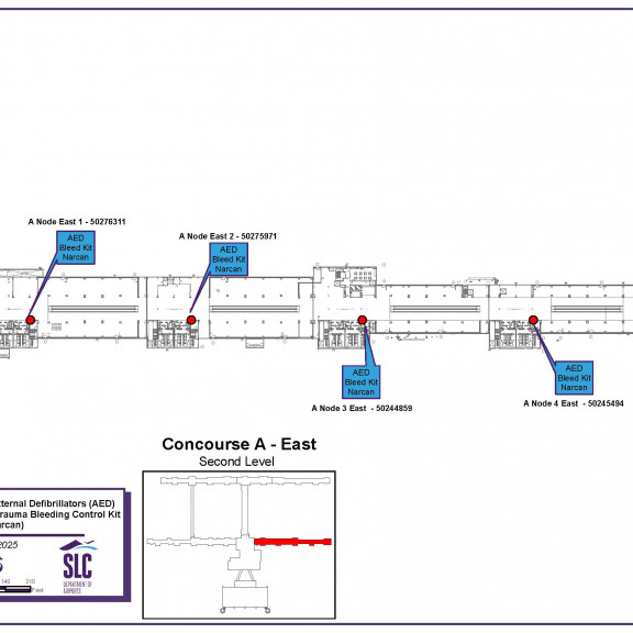 AED map Concourse A east second level