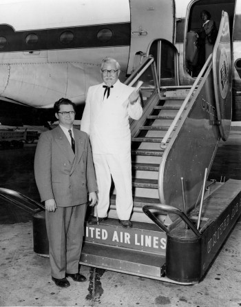 Pete Harman with Colonel Sanders June 4 1954