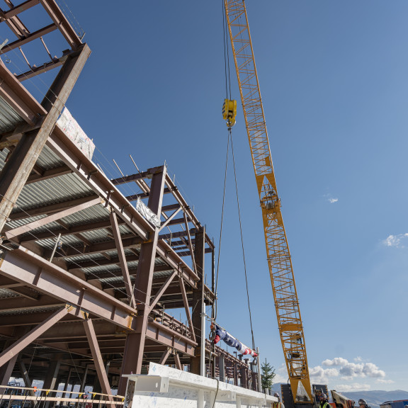 Last beam at Concourse A East Topping Out ceremony October 13 2021