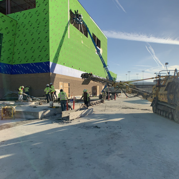 Paving outside North Concourse October 2019