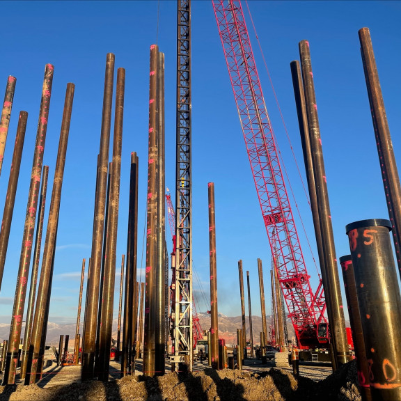 Phase 4 ames driving piles in area m December 2023