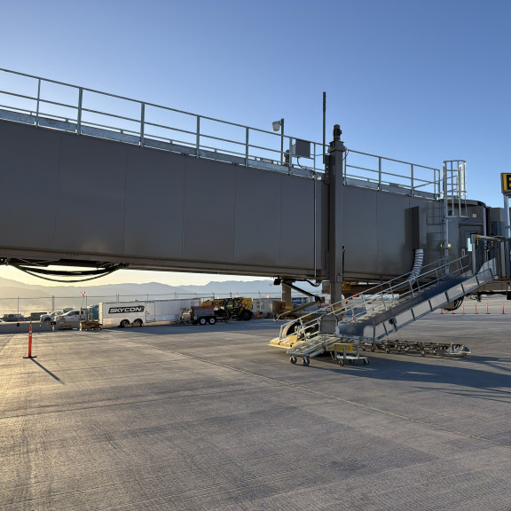 Phase 4 passenger boarding bridge install gate B42 april 2026