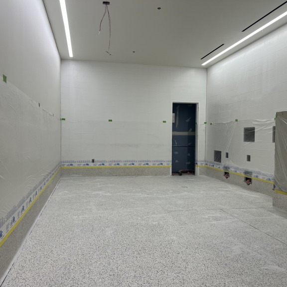 SCE mens restroom terrazzo polish Sept 7 2022