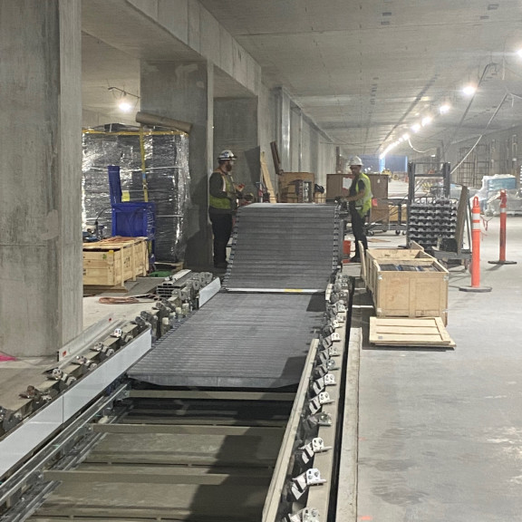 Tunnel moving walkway pallets July 20 2022